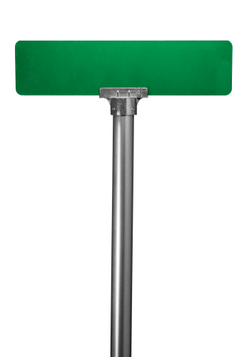 Blank street sign on white with clipping path.