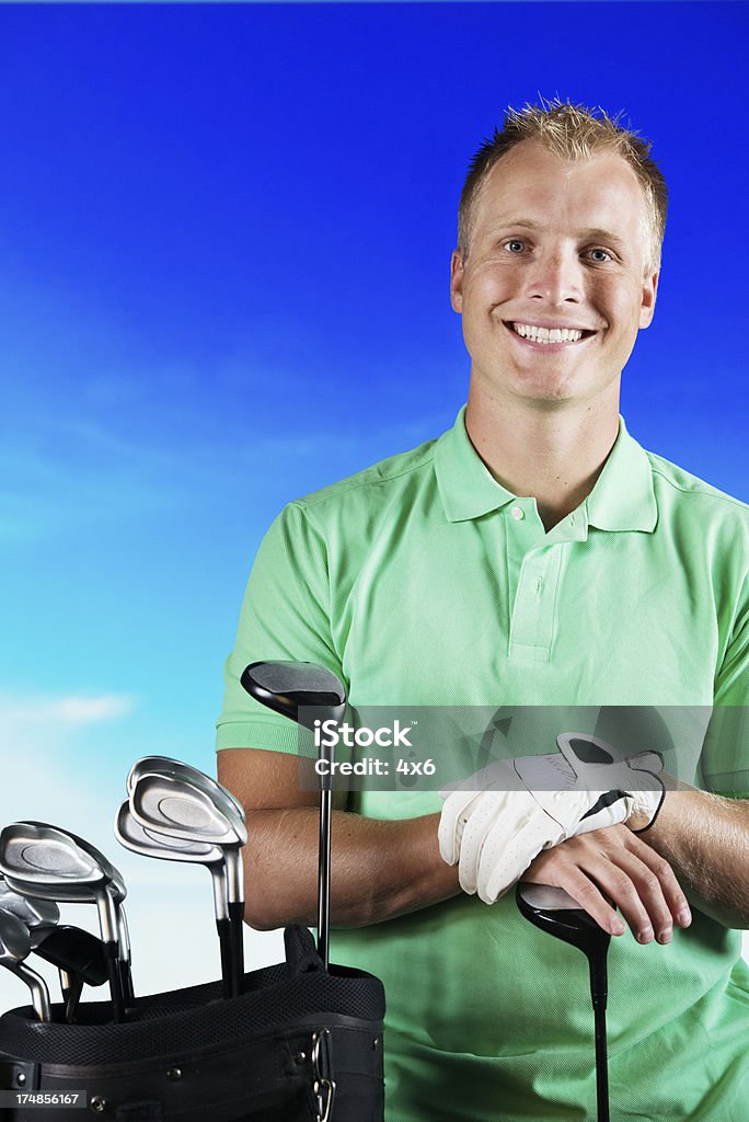 Glücklich männlich-Golfspieler - Lizenzfrei Blick in die Kamera Stock-Foto