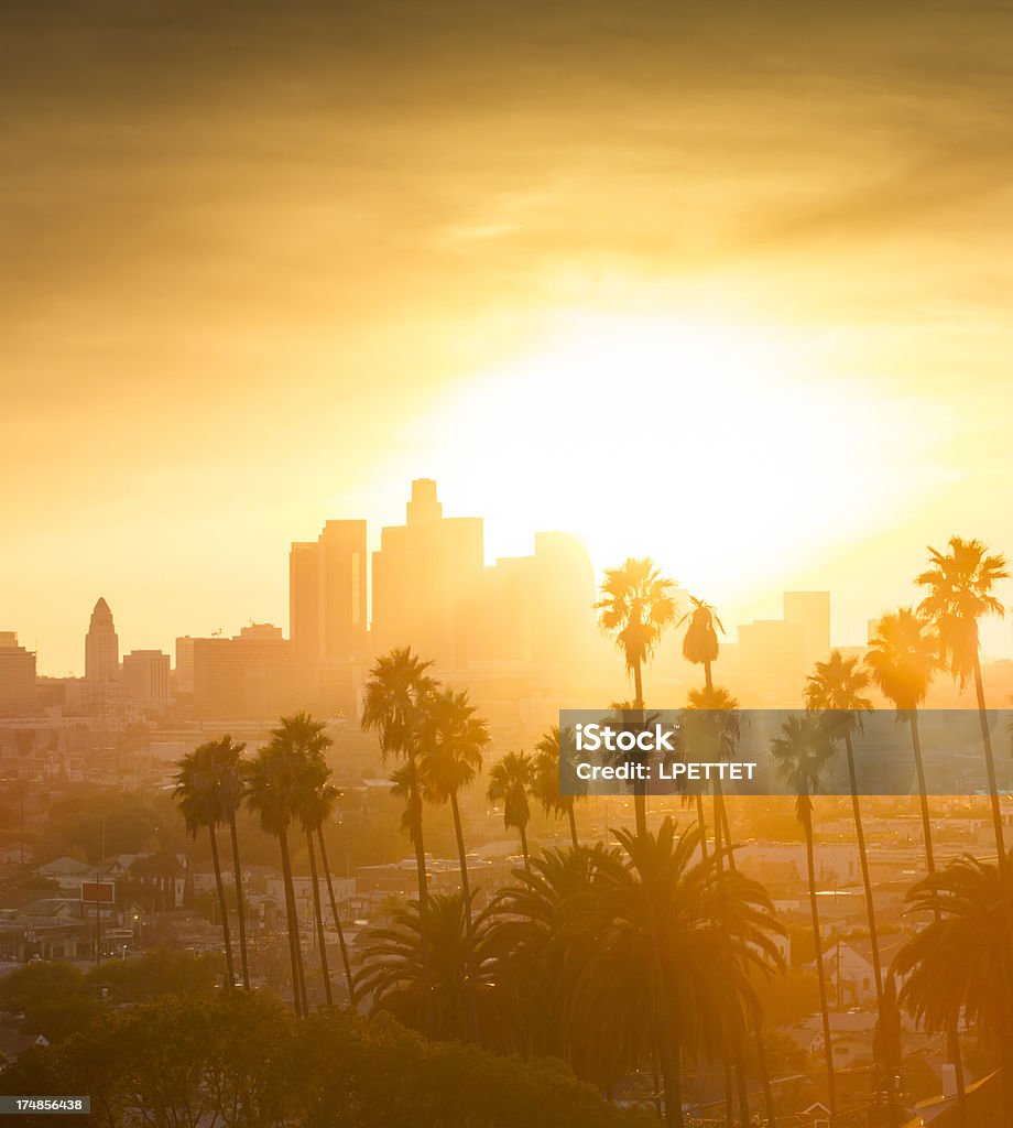 Estação do centro da cidade de Los Angeles ao pôr do sol - Royalty-free Ao Ar Livre Foto de stock