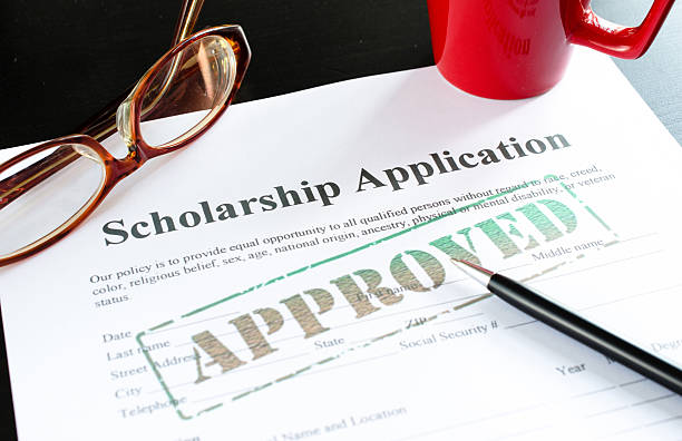 scholarship application - approved stock photo