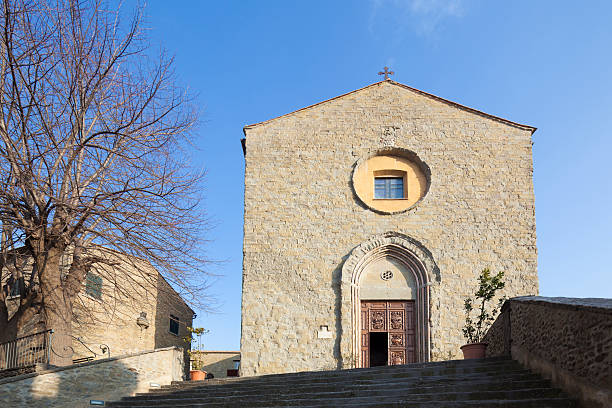 Church of San Francesco in Cortona, Tuscany Italy "Church of San Francesco in Cortona, Tuscany ItalyThis church was built in 1245- OTHER Tuscan landscapes and villages:" cortona stock pictures, royalty-free photos & images