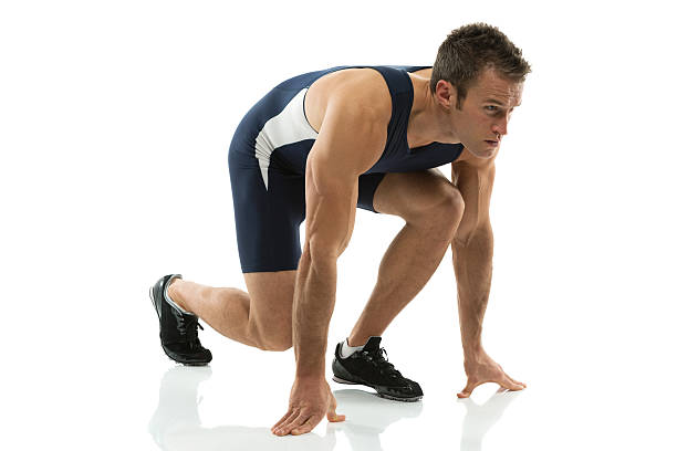 istock Male runner at the starting block before race 174857034