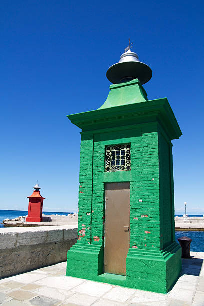 Lighthouse in Piran stock photo