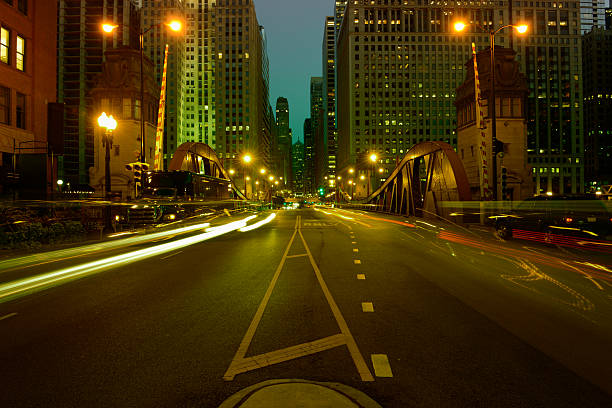 istock Night Cityscape,Chicago Downtown 174857306