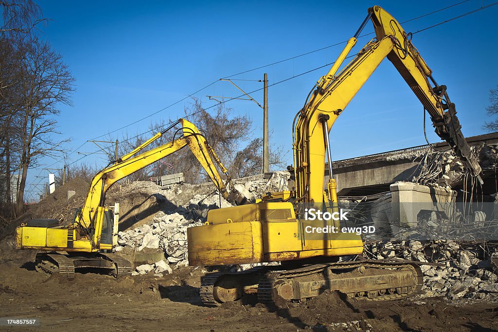 Viadotto demolizione - Foto stock royalty-free di Cavo dell'alta tensione