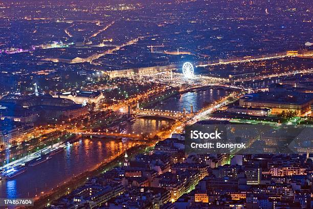 Noite Em Paris - Fotografias de stock e mais imagens de Noite - Noite, Paris - França, Roda-Gigante
