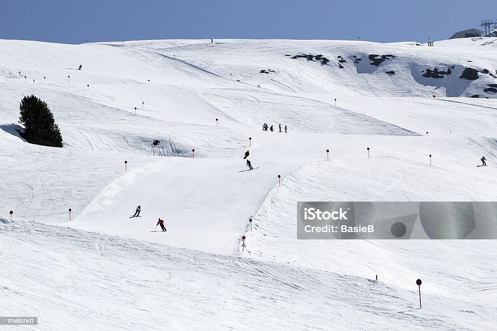 Perfekt gepflegte Pisten - Lizenzfrei Alpen Stock-Foto