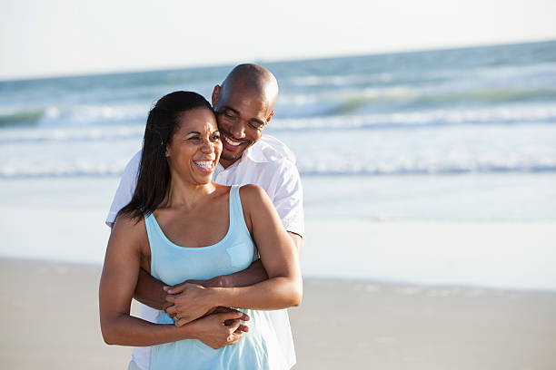istock Mid adult couple at the beach 174857771