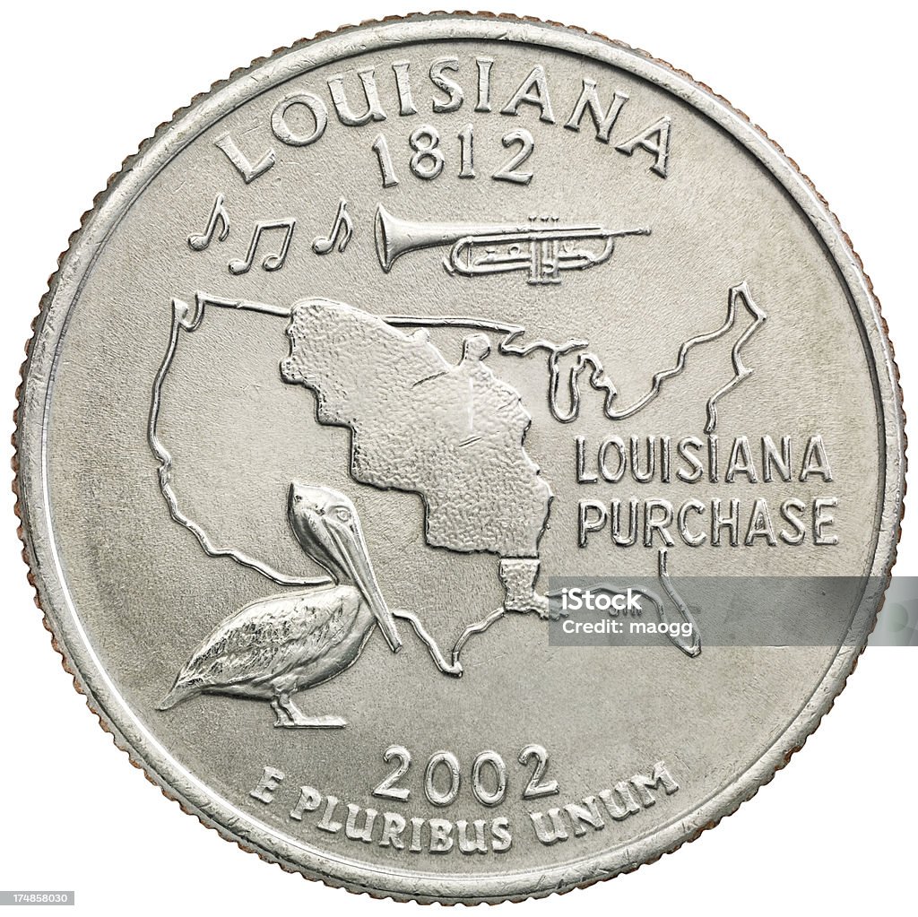 เหรียญรัฐหลุยเซียน่า ภาพสต็อก - ดาวน์โหลดรูปภาพตอนนี้ - รัฐลุยเซียนา, เหรียญ  25 เซนต์ - เหรียญสหรัฐ, Gulf Coast States - Istock