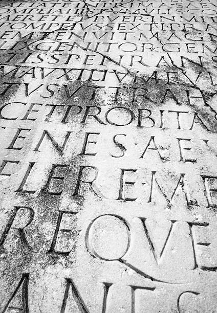 istock Close Up of Ancient Roman Latin Script 174858042
