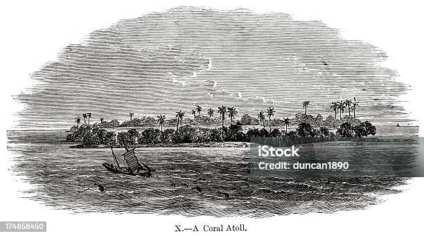 Coralatoll Stock Vektor Art und mehr Bilder von Einsame Insel - Einsame Insel, Alt, Gravur