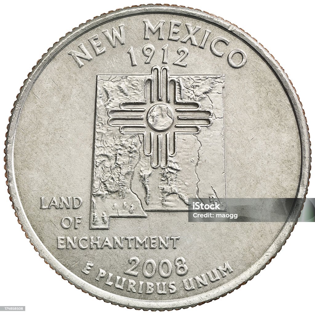 뉴 멕시코 주립 분기 동전 - 로열티 프리 0명 스톡 사진