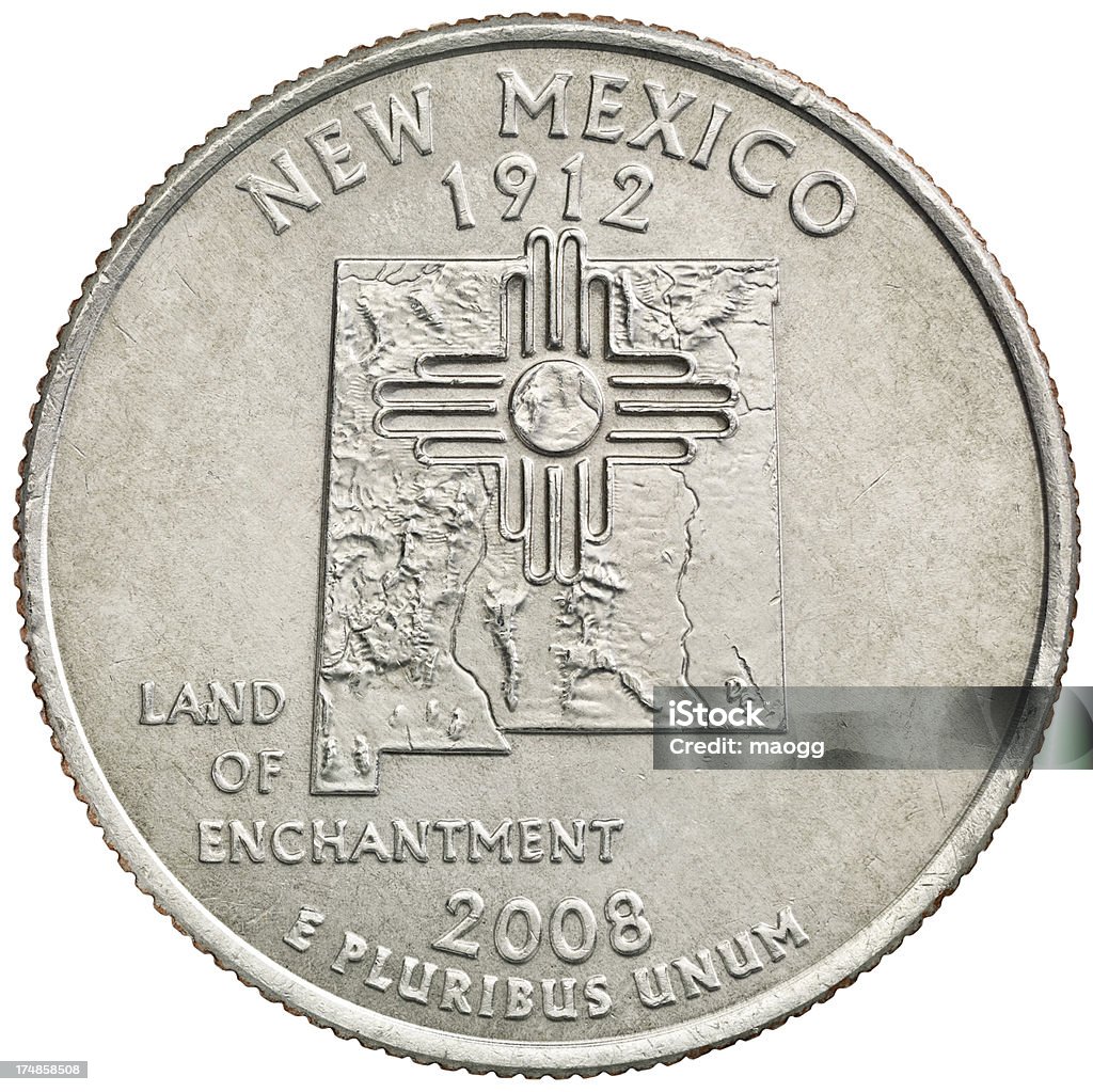 New Mexico State trimestre moeda - Foto de stock de 25 centavos de dólar royalty-free