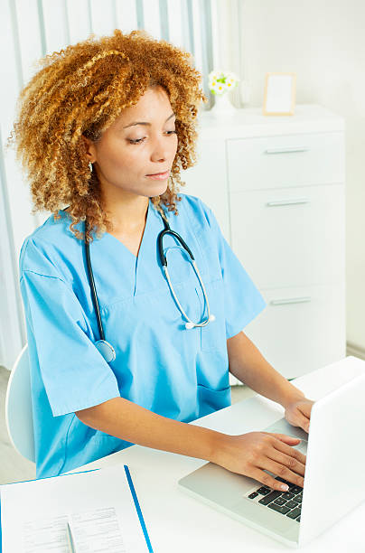 istock Female Hispanic Doctor working in the office. 174858762