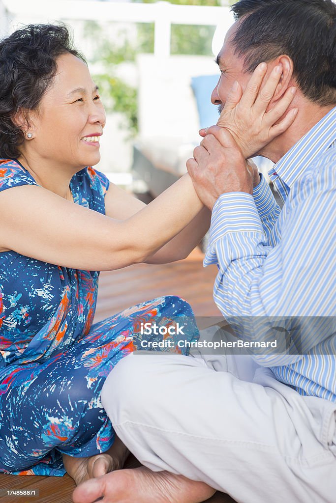 Glücklich asiatischen altes Paar portrait - Lizenzfrei 55-59 Jahre Stock-Foto