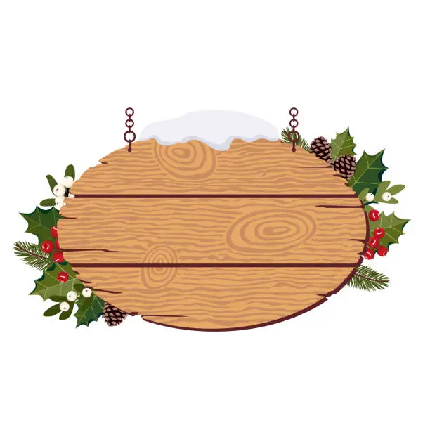 Vector illustration of CHRISTMAS OVAL SIGN