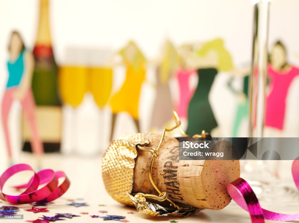 Rolha de champanhe com Dança de Festa - Royalty-free Bailarina Foto de stock