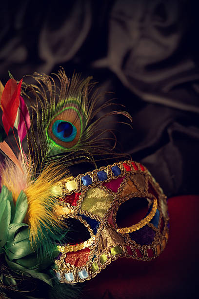 máscara de carnaval - mardi gras carnival peacock mask - fotografias e filmes do acervo