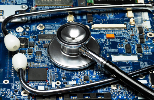 computer board and stethescope