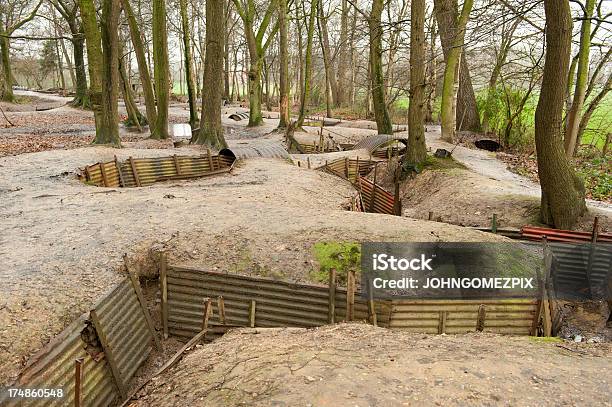 Ww1 Trenches Sanctuary Wood Ypres Belgium Stock Photo - Download Image Now - Bomb Shelter, Abandoned, Battlefield