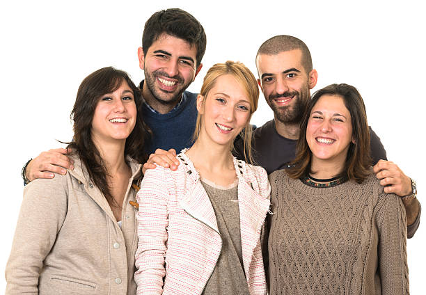 istock Group of friends on white background 174861217