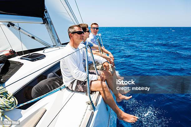 Sailing Crew On Sailboat Stock Photo - Download Image Now - Adriatic Sea, Adult, Adults Only