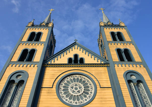 istock Saint Peter and Paul Cathedral - rose window and towers with neo-Gothic spires, Paramaribo, Suriname 1748620424