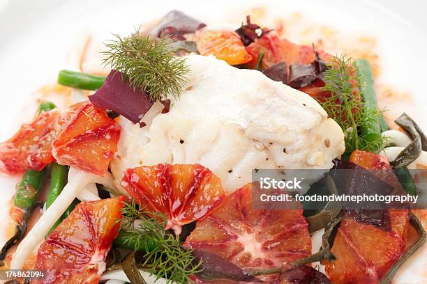 Kabeljau Mit Blutorange Und Meer Gemüse Stockfoto und mehr Bilder von Blutorange - Blutorange, Dorsch, Fisch