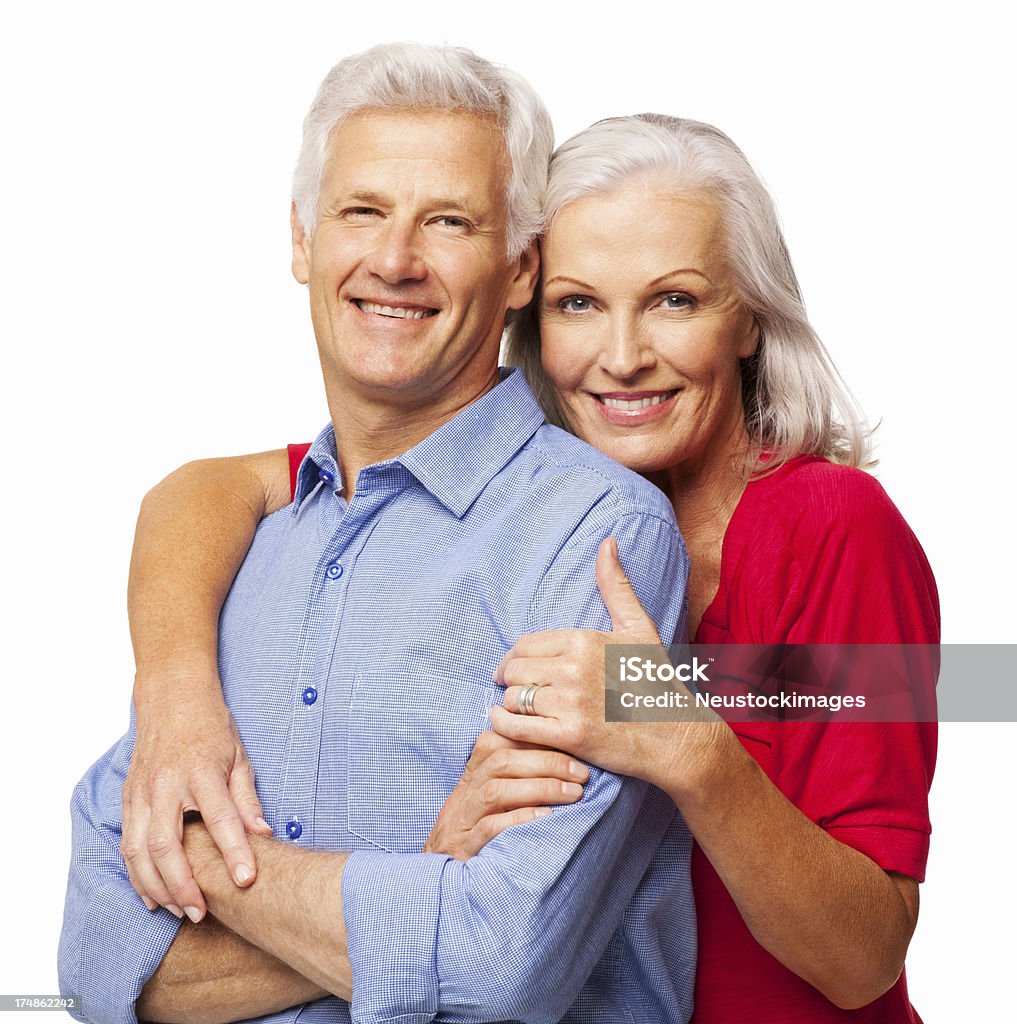Heureux Couple Senior-isolé - Photo de Adulte libre de droits