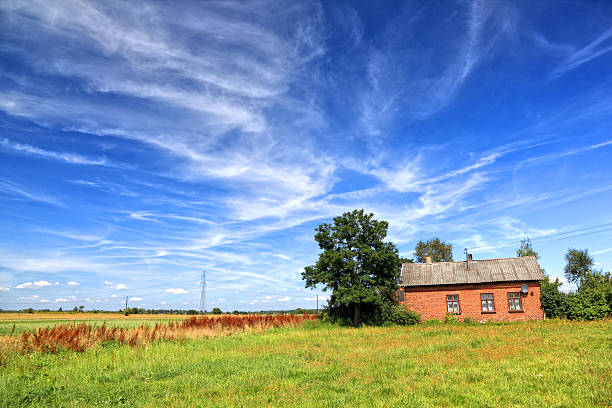 istock Agriculture Land with Brick Farm House 174862730