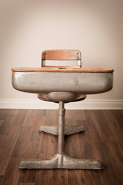 istock Vintage School Desk On Hardwood Floor 174862816