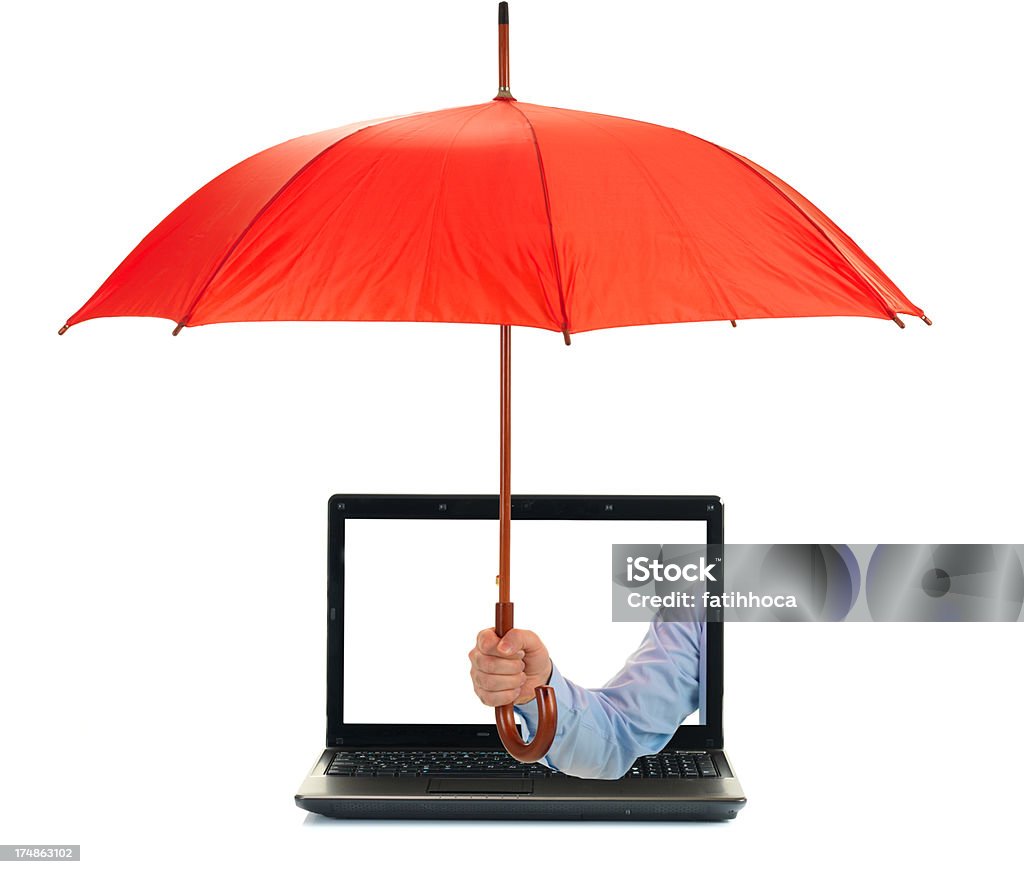 Rosso ombrello - Foto stock royalty-free di Ombrello
