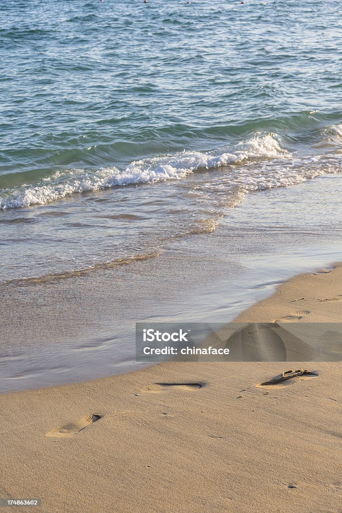 Footprints na praia - Royalty-free Ao Ar Livre Foto de stock