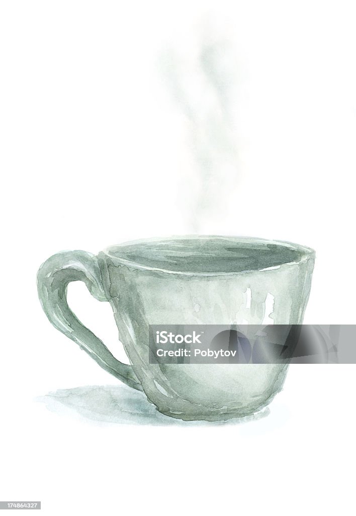 Taza con vapor sobre blanco - Ilustración de stock de Té - Bebida caliente libre de derechos