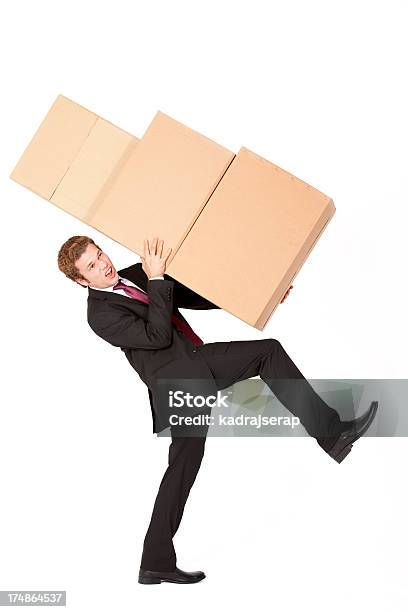 Businessman And Boxes Stock Photo - Download Image Now - Adult, Adults Only, Balance