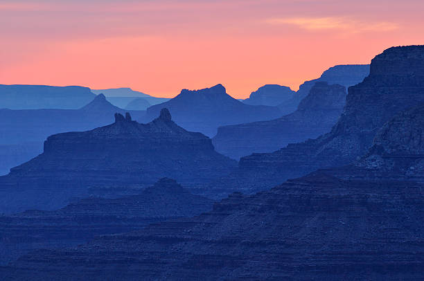 Twilight landscape of Grand Canyon National Park Twilight landscape of Grand Canyon National Park mountain layers stock pictures, royalty-free photos & images
