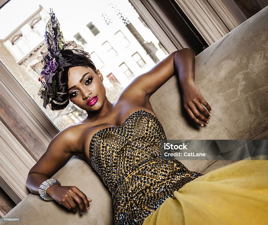 Glamouröse Frau im Abendkleid - Lizenzfrei Haute Couture Stock-Foto