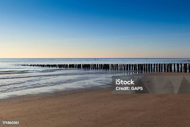 Photo libre de droit de Vagues Qui Viennent Se Briser Sur Le Briselames En Bois Le Long De La Côte Hollandaise banque d'images et plus d'images libres de droit de Brise-lames