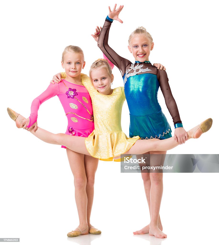 Dançarinos de Acrobática isolado no branco - Royalty-free 6-7 Anos Foto de stock