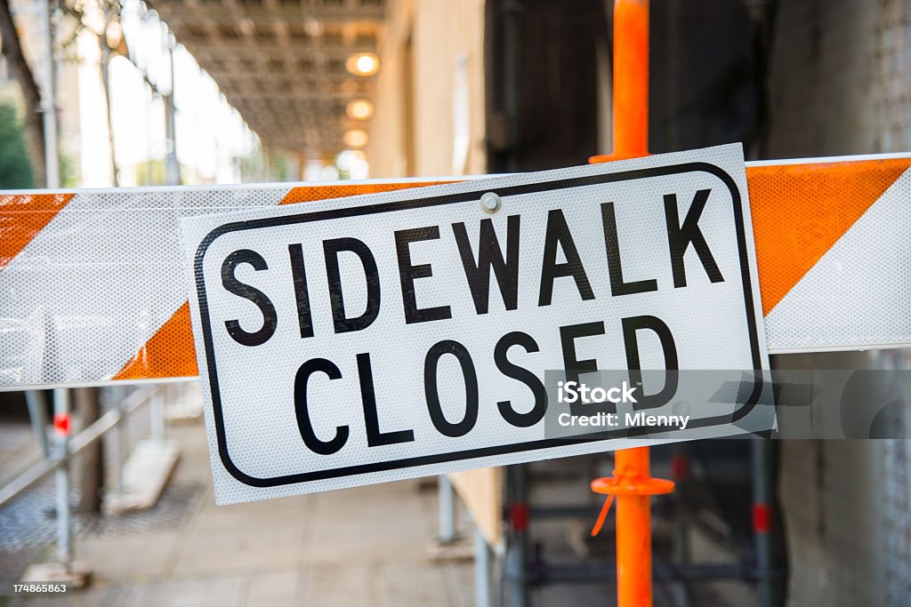 Gehweg geschlossen Fußgängerzone - Lizenzfrei Baustelle Stock-Foto