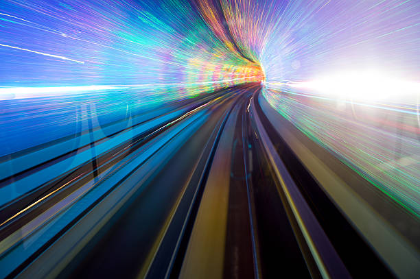 istock Long exposure photo from the a train going through a tunnel 174866081