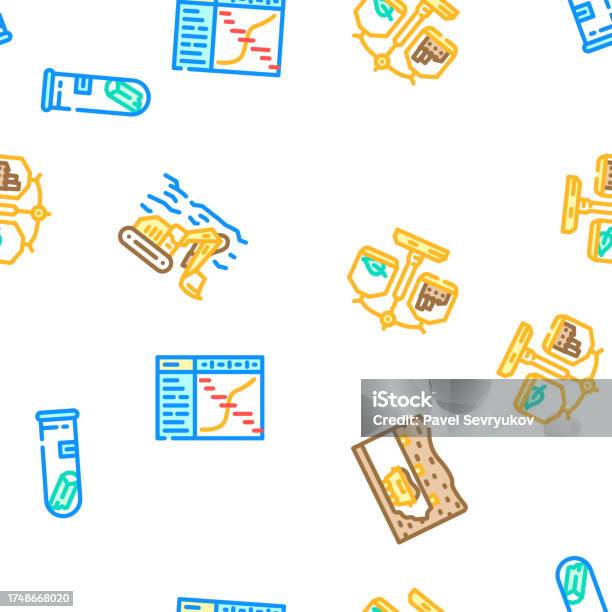Mining Engineer Industry Seamless Pattern Vector Stock Illustration ...