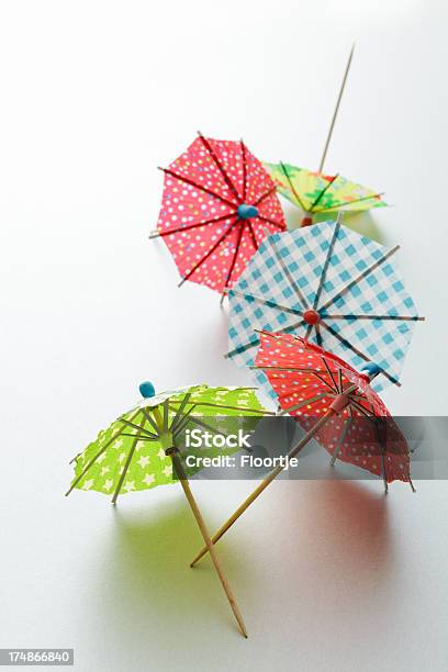 Party Cocktail Umbrella Stock Photo - Download Image Now - Blue, Decoration, Document