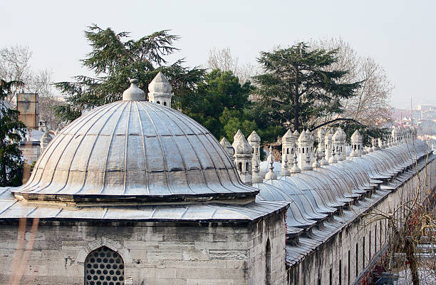 detalhes de suleiman a mesquita complexo. istambul, turquia. - suleiman’s mosque - fotografias e filmes do acervo