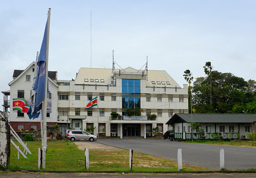 Paramaribo, Suriname: Surinamese Ministry of Foreign Affairs, International Business and International Cooperation (Bibis), the ministry that manages Suriname 's international relations - seen from Grote Combeweg.