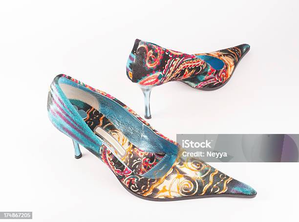 High Heels Stock Photo - Download Image Now - Black Color, Blue, Chamois Leather