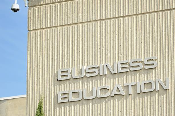 istock Business education sign on building 174867353