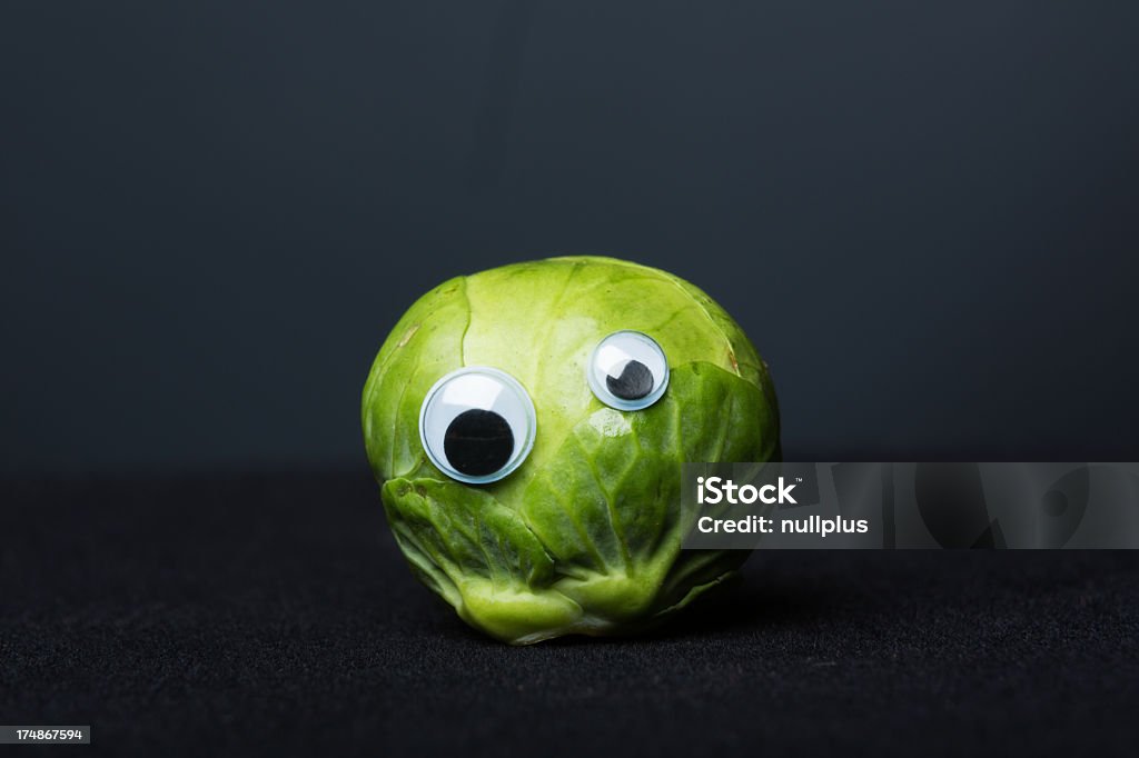funny brussels sprout with eyes Brussels Sprout Stock Photo