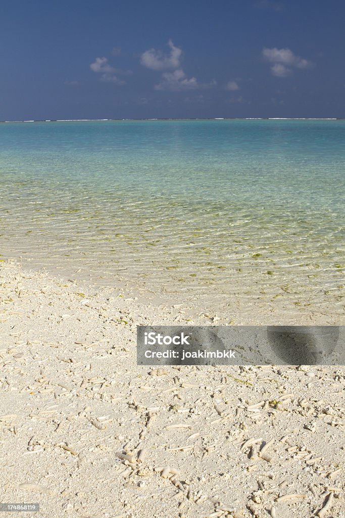 Malediven coral on white sand beach - Lizenzfrei Atoll Stock-Foto