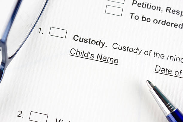 Child custody application form stock photo
